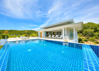 Sleek villa panoramic view Bo Phut Hills